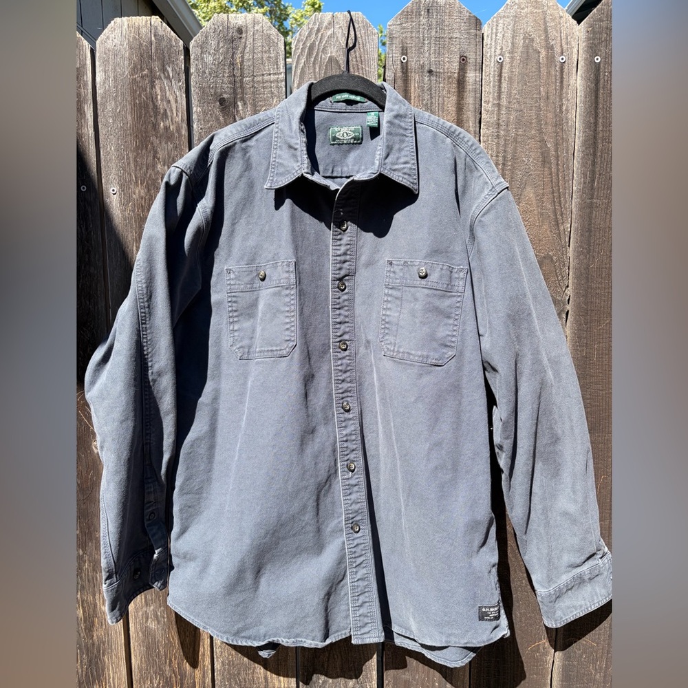 G.H. Bass & Co. Slate Blue Work Shirt with Green Label